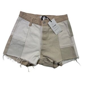 Re/Done Levi's Women's Beige 70S Cut-Off Raw-Hem Denim Jeans Shorts Sz 25 $350